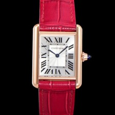 미러급 까르띠에 여성용 탱크 W1529756 쥬얼 18K 로즈골드 화이트 실버 썬더스트 다이얼 쿼츠 무브먼트 car69351 Ⅳ