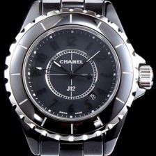 미러급 샤넬 여성용 제이 CHA0412 33 mm 샤넬 정품 스위스 쿼츠 탑재 여성용 풀 세라믹 블랙다이얼 브레이슬릿 Ⅳ