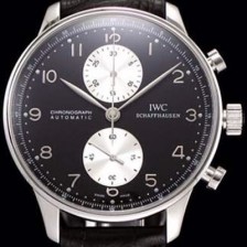 미러급 아이더블유씨 남성용 포르투기즈 오토메틱 크로노그래프 블랙 다이얼 IWC0442 Ⅳ