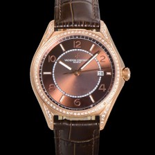 미러급 바쉐론 콘스탄틴 남성용 피프티식스 Ref.4600E 오토매틱 1326 타입 18K 로즈골드 40mm 보석/큐빅 가죽줄 브라운 다이얼 vac1151 Ⅳ