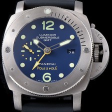 미러급 파네라이 남성용 서브머시블 1950 3Days 지엠티 pam00719 티타늄 다이버워치 오토메틱 Cal.P 9001 무브먼트 블루 다이얼 PAN1219 Ⅳ