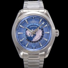 미러급 오메가 남성용 씨마스터 1:1수제공정형 220.10.43.22.03.002 아쿠아테라 150M GMT 월드타이머 43미리 오토매틱 Cal. 8938 타입 메탈줄 블루 다이얼 omg20245 Ⅳ