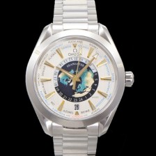 미러급 오메가 남성용 씨마스터 220.93.43.22.99.001 아쿠아테라 150M GMT 월드타이머 43미리 오토매틱 Cal. 8938 타입 메탈줄 실버 다이얼 omg20243 Ⅳ