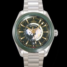 미러급 오메가 남성용 씨마스터 1:1수제공정형 220.30.43.22.10.001 아쿠아테라 150M GMT 월드타이머 43미리 오토매틱 Cal. 8938 타입 메탈줄 그린 다이얼 omg20246 Ⅳ