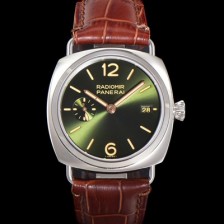 미러급 파네라이 남성용 라디오미르 콰란타 PAM01386 40mm 오토매틱 가죽줄 그린 다이얼 pan5204 Ⅳ