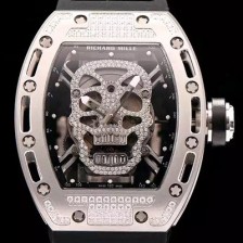 미러급 리차드밀레 남성용 리차드밀레 RM052 뚜르비용 스컬 워치 1:1 수공 맞물림 형식의 쥬얼세팅 스켈레톤&해골무늬 다이얼 오토매틱 무브먼트 RIC0404 Ⅳ