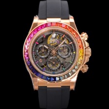 미러급 로렉스남성용 데이토나 40mm 크로노그래프 18k 로즈골드 오토매틱 Cal.4130 무브먼트 스켈레톤 다이얼 rol5381 Ⅳ