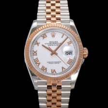 미러급 로렉스 남성용 데이저스트 m126231 18K 로즈골드 로마인덱스 36mm 오토매틱 Cal.3235 무브먼트 화이트 다이얼 rol5363 Ⅳ