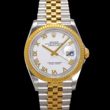 미러급 로렉스 남성용 데이저스트 m126233 18K 옐로우골드 로마인덱스 36mm 오토매틱 Cal.3235 무브먼트 화이트 다이얼 rol5365 Ⅳ