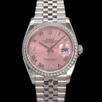 미러급 로렉스 남성용 데이저스트 m126284 로마인덱스 36mm 보석/큐빅 오토매틱 Cal.3235 무브먼트 핑크 다이얼 rol5361 Ⅳ