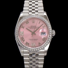 미러급 로렉스 남성용 데이저스트 m126284 로마인덱스 36mm 보석/큐빅 오토매틱 Cal.3235 무브먼트 핑크 다이얼 rol5361 Ⅳ