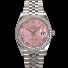 미러급 로렉스 남성용 데이저스트 m126284 로마인덱스 36mm 보석/큐빅 오토매틱 Cal.3235 무브먼트 핑크 다이얼 rol5361 Ⅳ