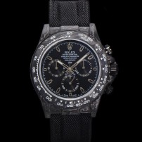 미러급 로렉스남성용 데이토나 포지드카본 커스텀 40mm 크로노그래프 오토매틱 Cal.4130 무브먼트 블랙 다이얼 ROL11355 Ⅳ