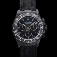 미러급 로렉스남성용 데이토나 포지드카본 커스텀 40mm 크로노그래프 오토매틱 Cal.4130 무브먼트 블랙 다이얼 ROL11355 Ⅳ