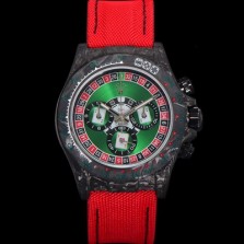 미러급 로렉스 남성용 데이토나 포지드카본 커스텀 40미리 크로노그래프 오토매틱 Cal.4130 무브먼트 그린 다이얼 ROL79935 Ⅳ