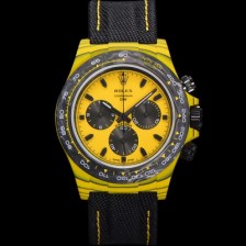 미러급 로렉스 남성용 데이토나 포지드카본 커스텀 40미리 크로노그래프 오토매틱 Cal.4130 무브먼트 옐로우 다이얼 ROL79835 Ⅳ