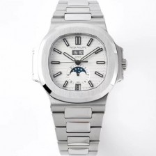 미러급 파텍필립 남성용 노틸러스 5726/1A-010 오토매틱 Cal.324 타입 40미리 문페이즈 메탈줄/밴드 화이트다이얼 PAT75439 Ⅳ