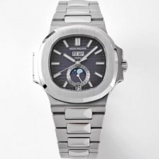 미러급 파텍필립 남성용 노틸러스 5726/1A-001 오토매틱 Cal.324 타입 40미리 문페이즈 메탈줄/밴드 블랙 다이얼 PAT75411 Ⅳ