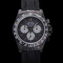 미러급 로렉스 남성용 데이토나 포지드카본 커스텀 40미리 크로노그래프 오토매틱 Cal.4130 무브먼트 블랙 다이얼 ROL79697 Ⅳ