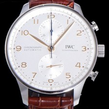 미러급 아이더블유씨 남성용 포르투기즈 IW371604 크로노그래프 오토매틱 Cal.69355 타입 41미리 가죽줄 화이트다이얼 IWC74386 Ⅳ