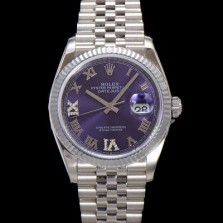 미러급 로렉스 남성용 데이저스트 m126234 로마인덱스 36mm 오토매틱 Cal.3235 무브먼트 퍼플 다이얼 rol5356 Ⅳ