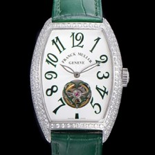 미러급 프랭크뮬러 여성용 상트레 커백스 오토매틱 보석/다이아 케이스 여성용시계 가죽줄 화이트다이얼  fra78049 Ⅳ