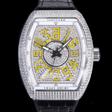 미러급 프랭크뮬러 남성용 뱅가드 오토매틱 CZ02 타입 44미리 보석/큐빅 케이스 가죽줄 보석다이얼 fra73586 Ⅳ