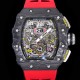 미러급 리차드밀레 남성용 플라이백 RM11-03 오버사이즈 데이트 크로노그래프레드 포지드 카본 케이스 스켈레톤 다이얼 오토매틱 무브먼트 RIC08701 Ⅳ