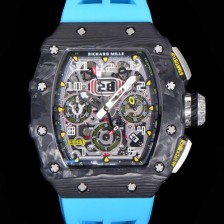 미러급 리차드밀레 남성용 플라이백 RM11-03 오버사이즈 데이트 크로노그래프레드 포지드 카본 케이스 스켈레톤 다이얼 오토매틱 무브먼트 RIC08703 Ⅳ