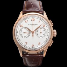 미러급 파텍필립 남성용 컴플리케이션 5170G 크로노그래프 18k로즈골드 오토매틱 7750 타입 39mm 가죽줄 화이트 다이얼 pat2212 Ⅳ