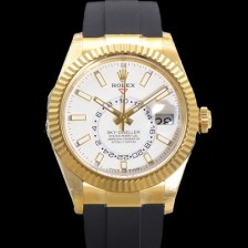 미러급 로렉스 남성용 스카이더웰러 m336238-0002 18K 옐루골드 42mm 오토매틱 Cal.9002 타입 우레탄줄 화이트 다이얼 rol5309 Ⅳ