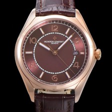 미러급 바쉐론 콘스탄틴 남성용 피프티식스 Ref.4600E 오토매틱 1326 타입  40mm 가죽줄 18K 로즈골드 브라운 다이얼  vac1511 Ⅳ