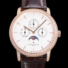 미러급 바쉐런콘스탄틴 남성용 패트리모니 다이아셋팅 로즈골드 논페이즈 오토매틱 1120타입 41mm 가죽줄 화이트다이얼 vac8866 Ⅳ
