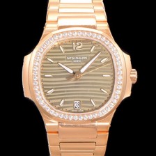 미러급 파텍필립 여성용 노틸러스 7118 레이디스 오토매틱 Cal.324 S C타입 35.2mm 다이아셋팅 18K로즈골드 그레이다이얼 pat6484 Ⅳ