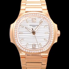 미러급 파텍필립 여성용 노틸러스 7118/1200R-001 레이디스 오토매틱 Cal.324 S C타입 35.2mm 다이아셋팅 18K로즈골드 실버다이얼 pat2462 Ⅳ