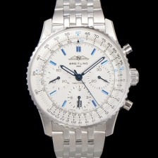 미러급 브라이틀링 남성용 네비타이머 AB0139A71G1A1 크로노그래프 ETA7750-2 타입 오토매틱 43mm 메탈줄 화이트 다이얼 bre6002 Ⅳ