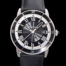 미러급 까르띠에 롱드 끄로아지에 WSRN0003 오토매틱 ETA2824-2 42mm 남성용시계 나토천스트랩 블랙 다이얼 car69311 Ⅳ