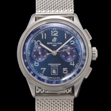 미러급 브라이틀링 남성용 프리미에르 AB0145171C1P2 크로노그래프 7750 타입 오토매틱 42mm 메쉬밴드 블루 다이얼 bre6016 Ⅳ