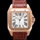 미러급 까르띠에 산토스 100 XL 오토매틱 ETA2824-2 타입 18k 로즈골드 남성용 51mm 가죽줄 화이트다이얼 car69313 Ⅳ