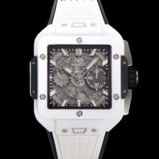 미러급 휴블렛 남성용 스퀘어 뱅 유니코 821.HX.0170.RX 스켈레톤 다이얼 티타늄 에디션 세라믹 42미리 오토매틱 무브먼트 우레탄 러버밴드 hub2134 Ⅳ