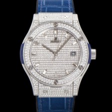 미러급 휴블렛 남성용 클래식 퓨전 565.NX.9010.LR.1704 다이아몬드 셋팅 큐빅/보석 다이얼 42미리 오토매틱 2892 타입 가죽/우레탄 믹스밴드 hub2125 Ⅳ