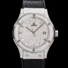 미러급 휴블렛 남성용 클래식 퓨전 565.NX.9010.LR.1704 다이아몬드 셋팅 큐빅/보석 다이얼 42미리 오토매틱 2892 타입 가죽/우레탄 믹스밴드 hub2126 Ⅳ