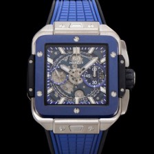 미러급 휴블렛 남성용 스퀘어 뱅 유니코 821.NL.5170.RX 스켈레톤 다이얼 티타늄 에디션 42미리 오토매틱 무브먼트 우레탄 러버밴드 hub2130 Ⅳ