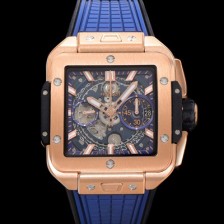 미러급 휴블렛 남성용 스퀘어 뱅 유니코 821.OX.5180.RX 스켈레톤 다이얼 티타늄 에디션 18K 로즈골드 42미리 오토매틱 무브먼트 우레탄 러버밴드 hub2132 Ⅳ