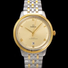 미러급 오메가 남성용 드빌 프레스티지 434.20.40.20.08.001 오토매틱 Cal.8800타입 40mm 18K 옐로우골드 메탈줄 골드 다이얼 omg20217 Ⅳ