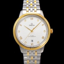 미러급 오메가 남성용 드빌 프레스티지 424.20.40.20.02.005 오토매틱 Cal.8800타입 40mm 18K 옐로우골드 메탈줄 화이트 다이얼 omg20219 Ⅳ