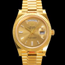 미러급 로렉스 남성용 데이데이트 m228238-0005 18K 옐로우골드 40mm 오토매틱 Cal.3255 타입 샴페인 바게트 다이얼 rol5300 Ⅳ