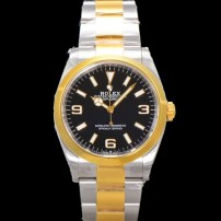 미러급 로렉스 남성용 New 신형 익스플로러 m124273-0001 옐로우골드 오이스터 스틸 36mm 오토매틱 Cal.3230 무브먼트 블랙 다이얼 rol5306 Ⅳ