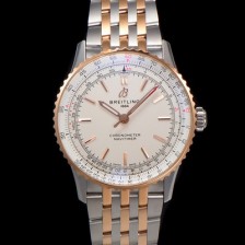 미러급 브라이틀링 남성용 네비타이머 U17329F41G1U1 크로노그래프 18K 로즈골드 오토매틱 2824 타입 41mm 메탈줄 화이트 다이얼 bre6039 Ⅳ