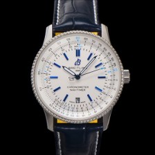 미러급 브라이틀링 남성용 네비타이머 A173263A1G1P1 크로노그래프 오토매틱 2824 타입 41mm 가죽줄 화이트 다이얼 bre6041 Ⅳ